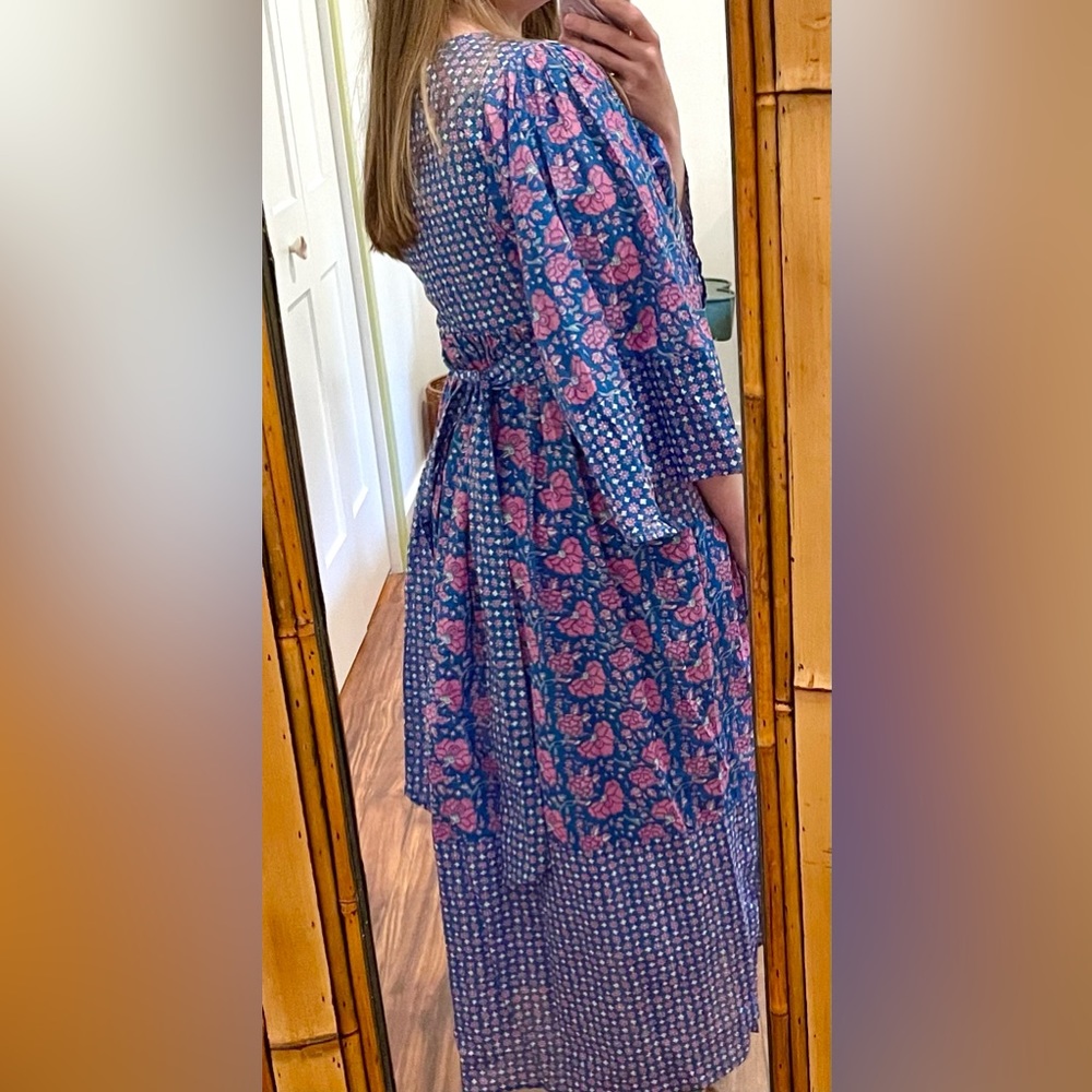Mille Resort Adele dress in Carnaby floral block print maxi v neck XXS - Picture 3 of 7